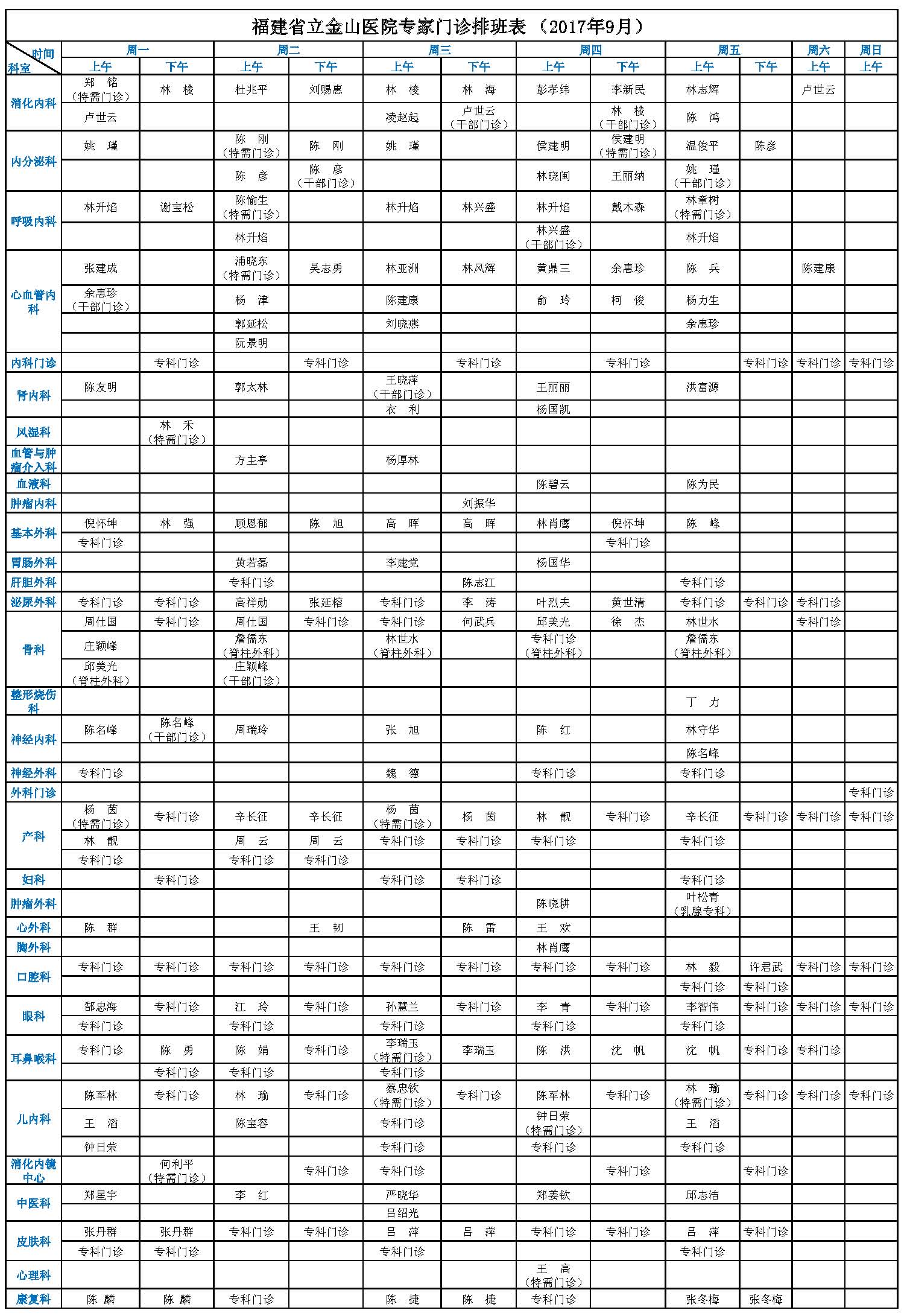 金山门诊月排班(专科门诊)9.7.jpg